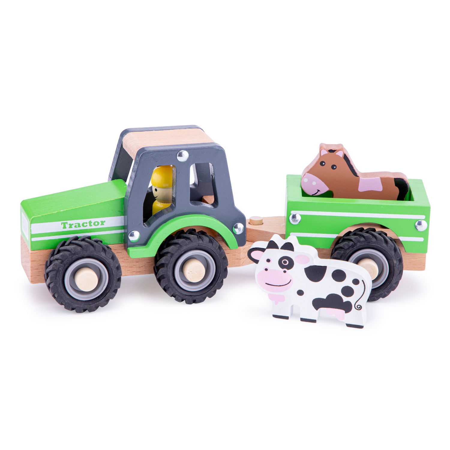 Terughoudendheid doolhof Beter Tractor met Aanhanger - Dieren | New Classic Toys
